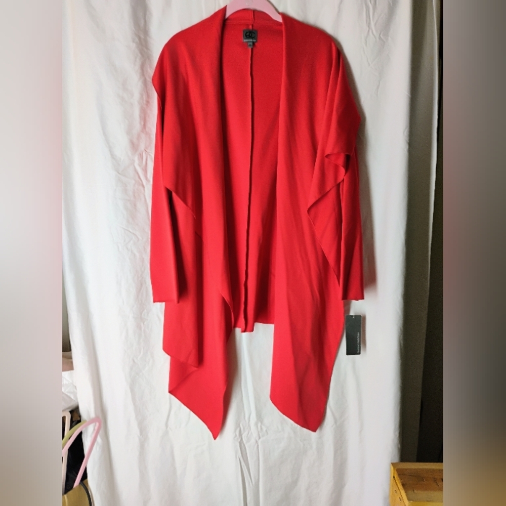 Vibrant Red Asymmetrical Hem Jacket